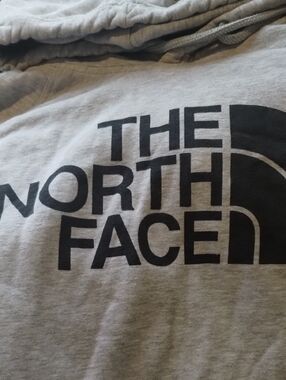 The North Face Heather Gray Hoodie with Black Logo